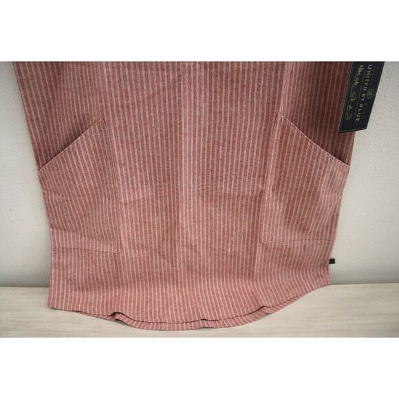 United by Blue Women Sz S Red Rock Railroad Striped Meadow Hemp Shirt Dress - Picture 5 of 10